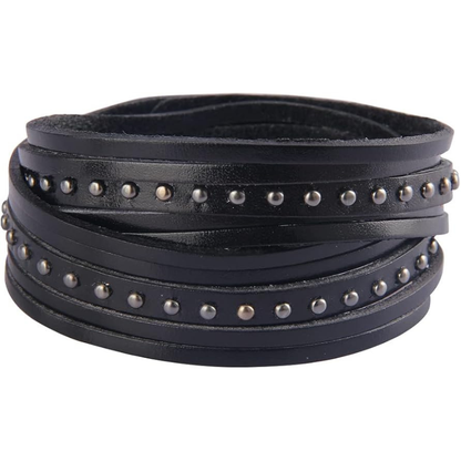 Wide Leather Wristband Thick Viking Leather Bracelets