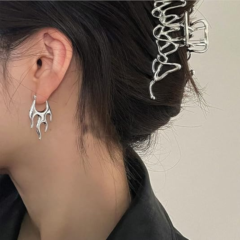 Punk Flame Hoop Earrings
