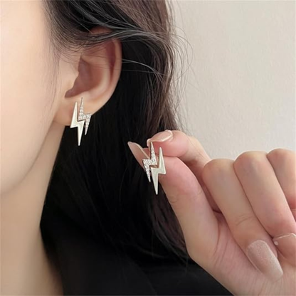 14K Gold Plated Lightning Stud Earrings