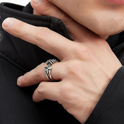 Vintage Rings with Adjustable Size Skull Rings