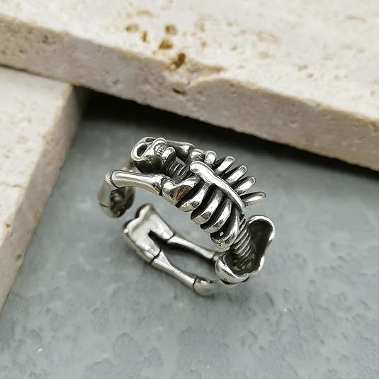 Vintage Rings with Adjustable Size Skull Rings