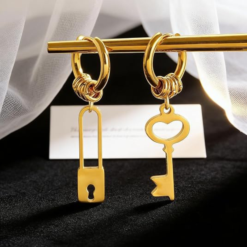 Knot Key Lock Funny Hoop Y2K Punk Earring