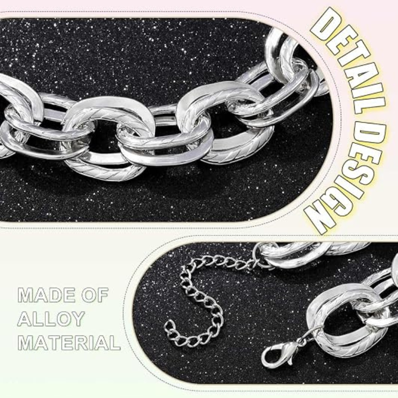 Gold Cuban Link Chain Double O Link Necklaces