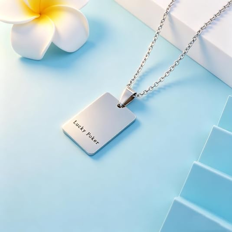 Cool Punk Rock Poker Card Ace Pendant Necklace