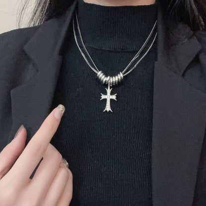 Gothic Punk Cross Pendant Necklace
