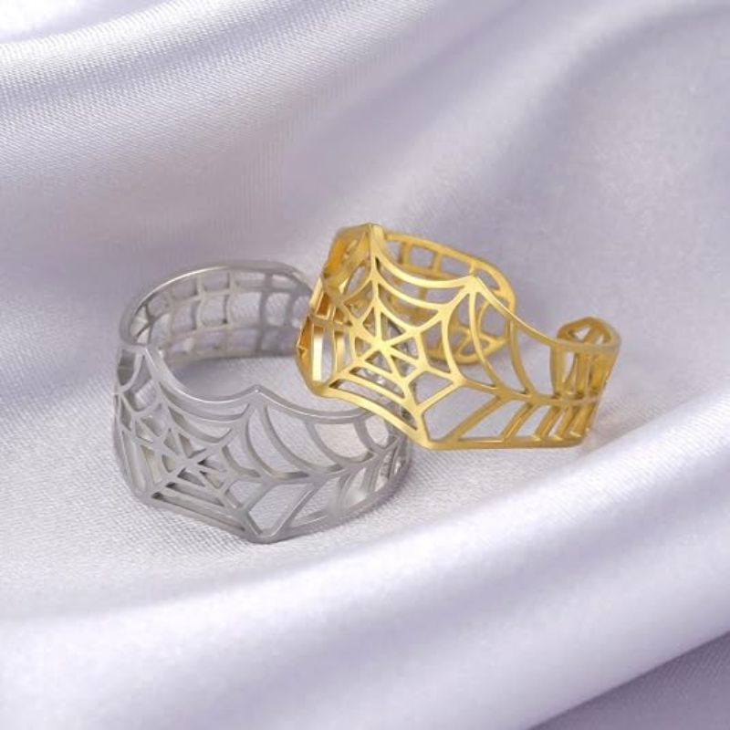 Personalized Spider Web Adjustable Ring