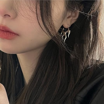 Punk Flame Hoop Earrings