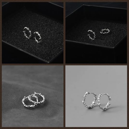 Gothic Twisted Thorn Hoop Earrings