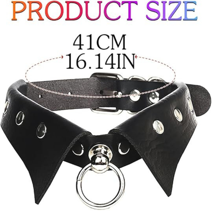 Gothic Leather Choker Necklace