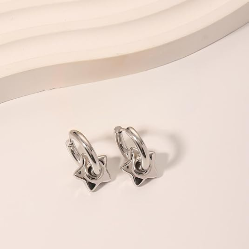 Chunky Star Hoop Earrings