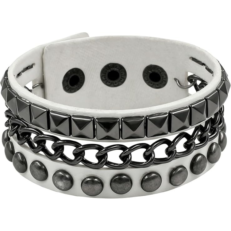 Punk Studded Leather Cuff Bracelet
