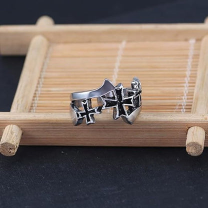 Vintage Single Adjustable Wide Cross Rings