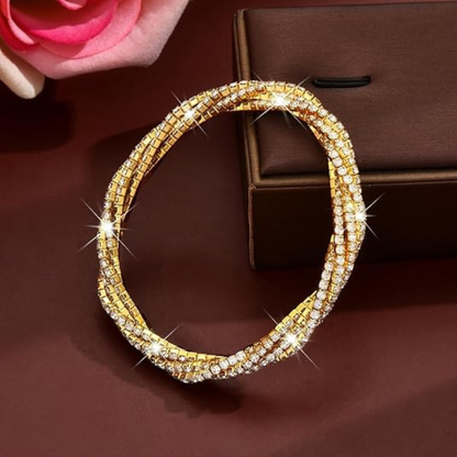 Rhinestone Stretch Twisted Bracelets