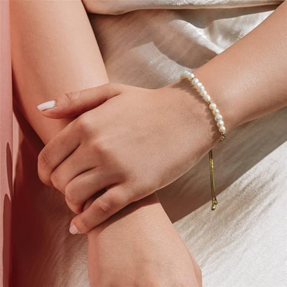 Dainty Pearl Chain Bracelets