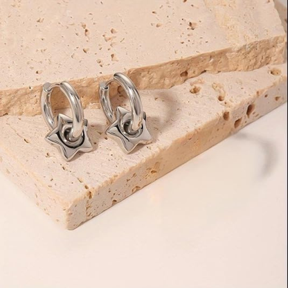 Chunky Star Hoop Earrings