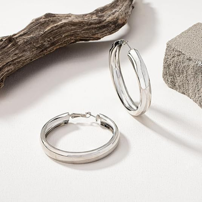 Chunky Gold Silver Hoop Earrings
