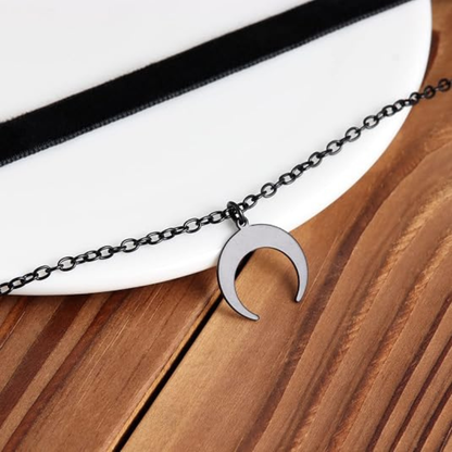 Black Velvet  Layered Necklace