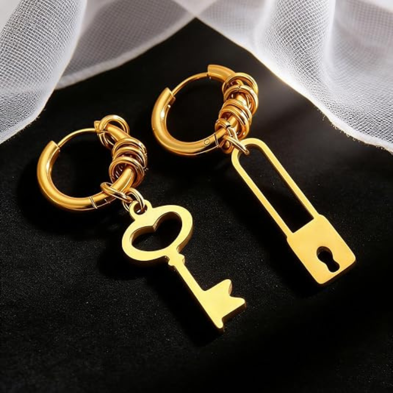 Knot Key Lock Funny Hoop Y2K Punk Earring
