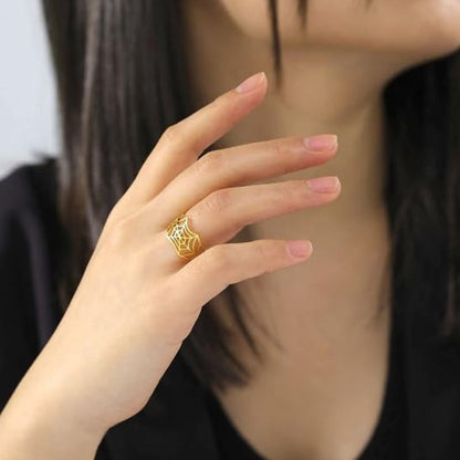 Personalized Spider Web Adjustable Ring