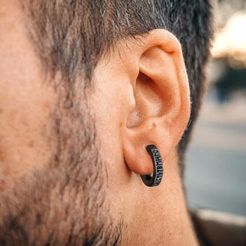 Stainless Steel Viking Hoop Earring