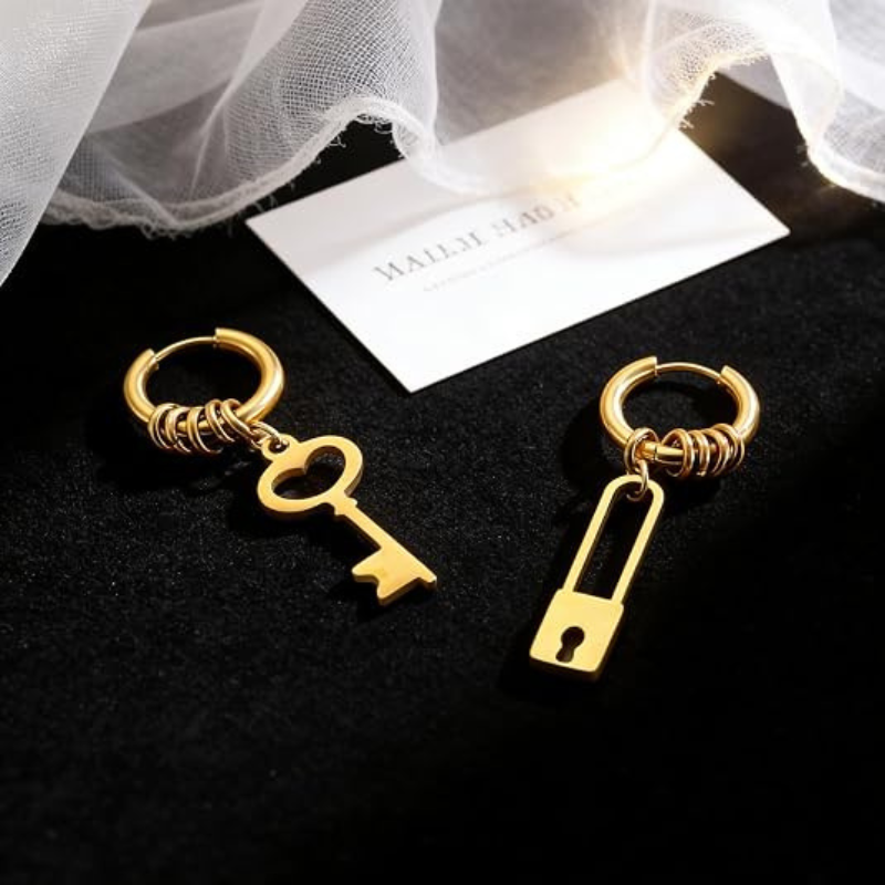 Knot Key Lock Funny Hoop Y2K Punk Earring