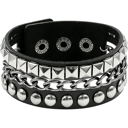 Punk Studded Leather Cuff Bracelet