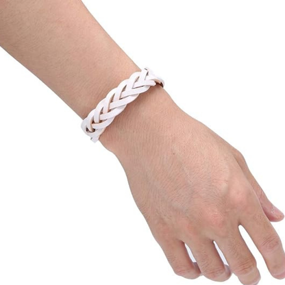 Leather Bracelet Braided Sporty Wide Wristband