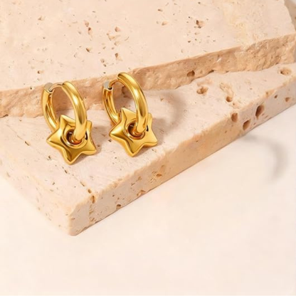 Chunky Star Hoop Earrings