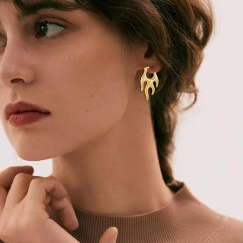 Punk Flame Hoop Earrings