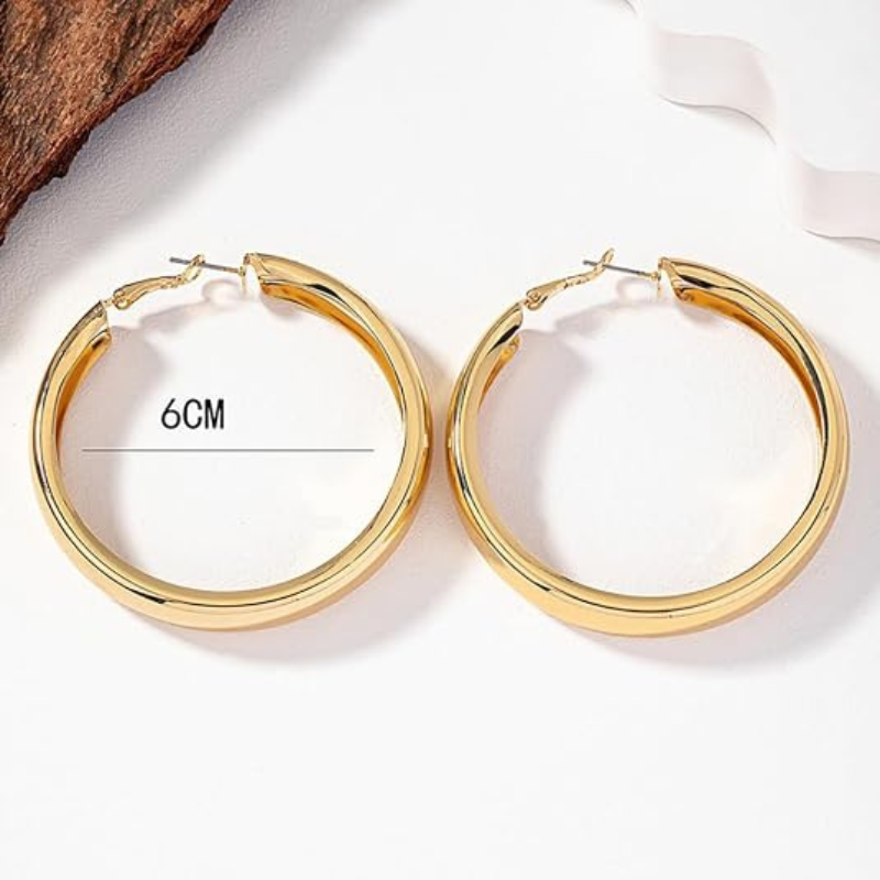 Chunky Gold Silver Hoop Earrings