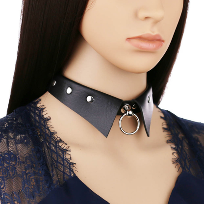 Gothic Leather Choker Necklace